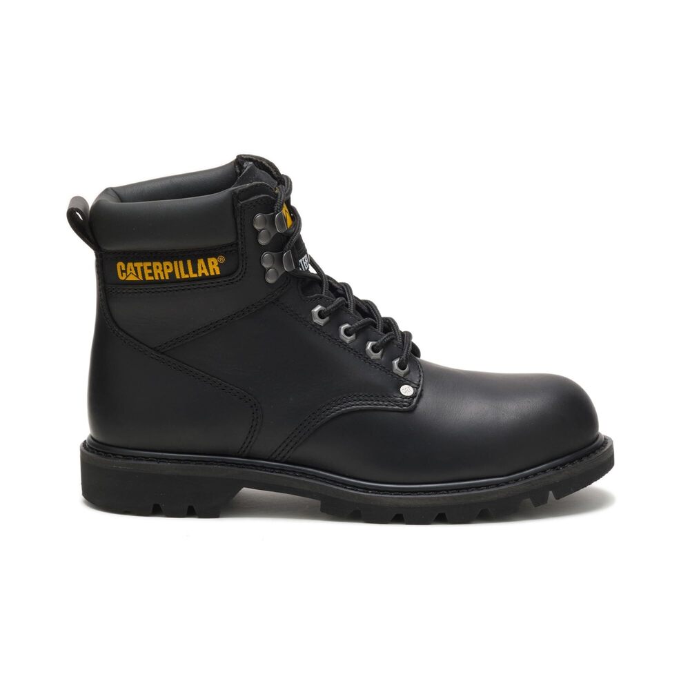 CAT MEN'S SECOND SHIFT STEEL TOE WORK BOOT, BLACK, 8.5 WIDE